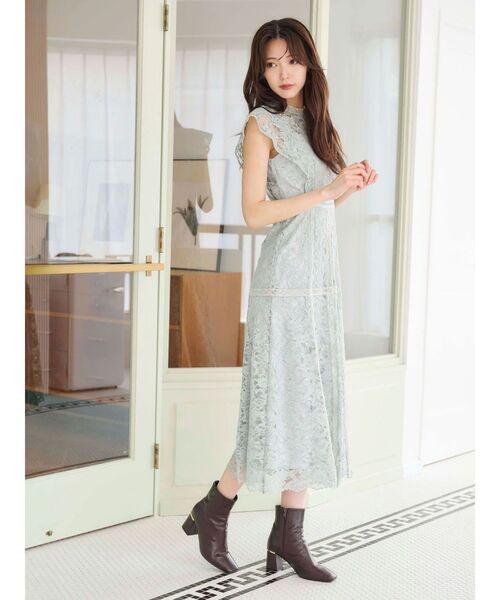 MERCURYDUO（マーキュリーデュオ）の「レースハイネックドレスワンピース（ドレス・レディース・ブラック/ミント・SMALL/MEDIUM）」の13枚目の写真