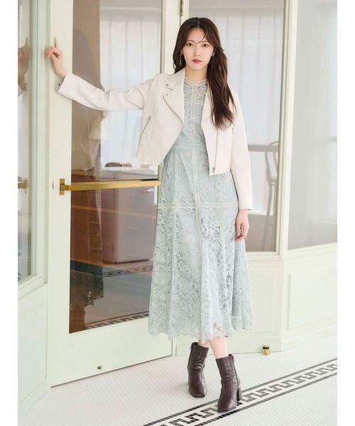 MERCURYDUO（マーキュリーデュオ）の「レースハイネックドレスワンピース（ドレス・レディース・ブラック/ミント・SMALL/MEDIUM）」の15枚目の写真