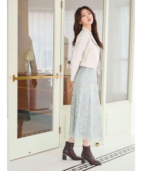 MERCURYDUO（マーキュリーデュオ）の「レースハイネックドレスワンピース（ドレス・レディース・ブラック/ミント・SMALL/MEDIUM）」の16枚目の写真