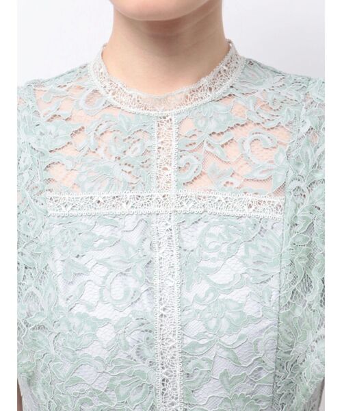 MERCURYDUO（マーキュリーデュオ）の「レースハイネックドレスワンピース（ドレス・レディース・ブラック/ミント・SMALL/MEDIUM）」の5枚目の写真
