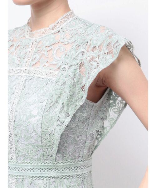 MERCURYDUO（マーキュリーデュオ）の「レースハイネックドレスワンピース（ドレス・レディース・ブラック/ミント・SMALL/MEDIUM）」の6枚目の写真