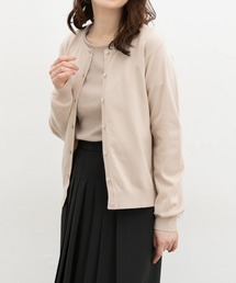 Honeys（ハニーズ）の「【しなやかニット・ヒアルロン酸加工】ヒアルロン酸クルーカーデ（カーディガン/ボレロ）」
