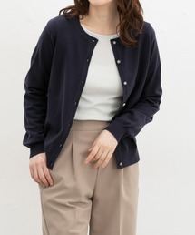 Honeys | 【しなやかニット・ヒアルロン酸加工】ヒアルロン酸クルーカーデ(カーディガン/ボレロ)