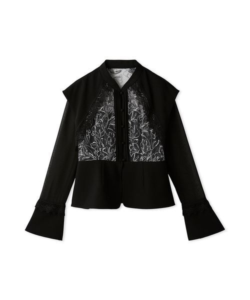 セール】エンブロイダリースイッチングブラウス（シャツ/ブラウス