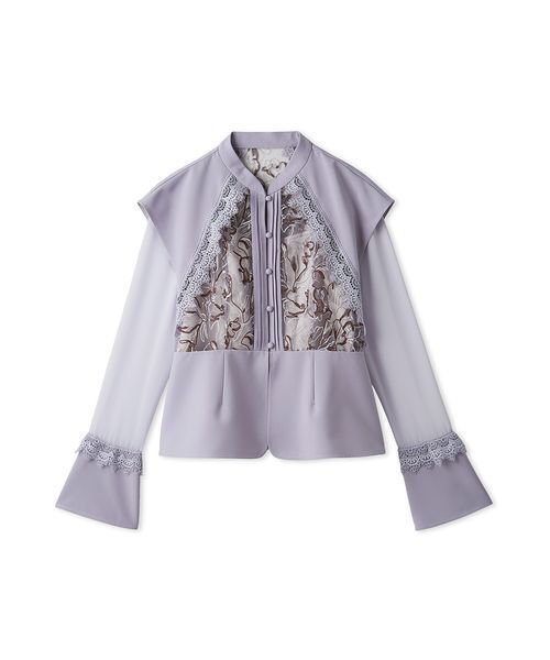 セール】エンブロイダリースイッチングブラウス（シャツ/ブラウス