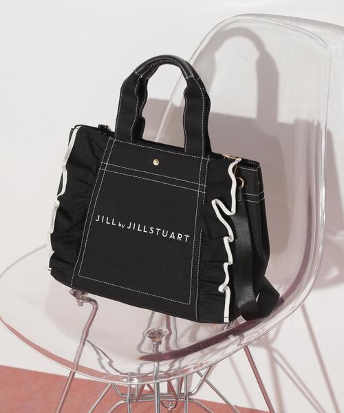 JILL by JILL STUART（ジルバイジルスチュアート）の「フリルトート大（トートバッグ・レディース・ブラック/ホワイト・FREE）」の4枚目の写真
