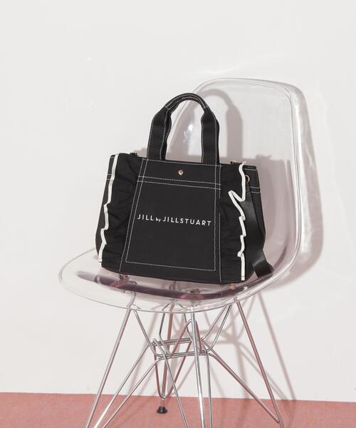 JILL by JILL STUART（ジルバイジルスチュアート）の「フリルトート大（トートバッグ・レディース・ブラック/ホワイト・FREE）」の5枚目の写真