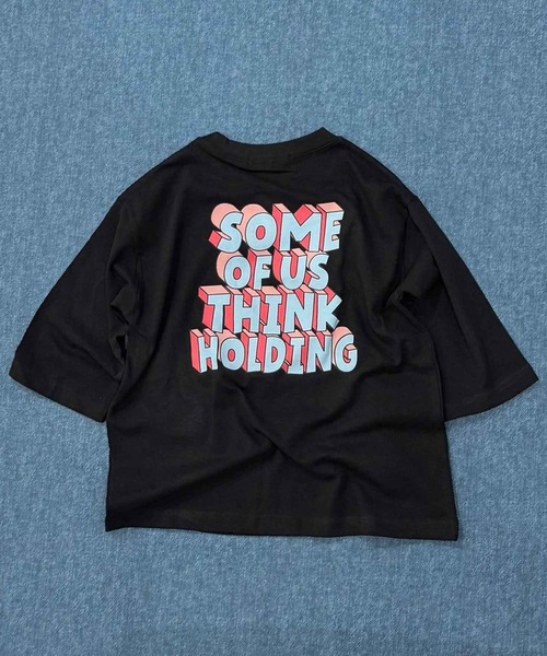 SHISKY（シスキー）の「SHISKY / シスキー グラフィティープリント オーバーサイズTシャツ キッズ 7分袖（Tシャツ/カットソー・キッズ・オフホワイト/ダークグリーン/杢グレー/ブラック系その他/ホワイト系その他2/ブラック系その他3/ブラック/ホワイト系その他/ホワイト系その他3/ブラック系その他4/チャコール/ネイビー・130/140/150/160）」の5枚目の写真