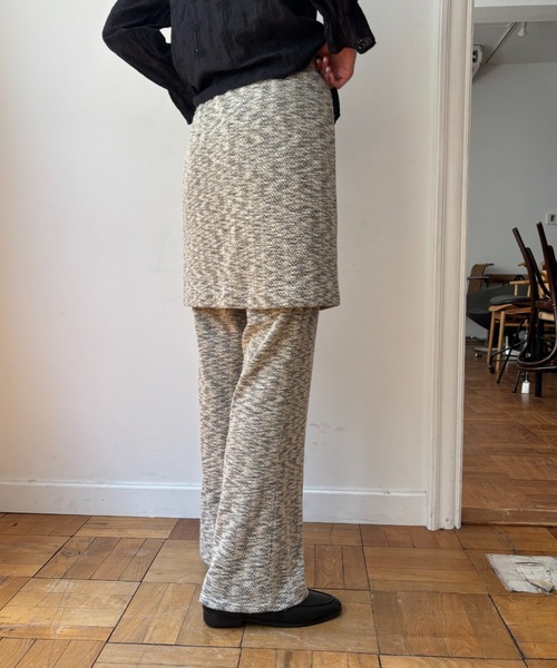 FUULLY STUDIO（フーリィーステューディオ）の「ジャガードフレアパンツ（その他パンツ・レディース・アイボリー/ブラック・FREE）」の14枚目の写真