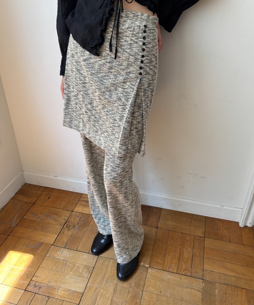 FUULLY STUDIO（フーリィーステューディオ）の「ジャガードフレアパンツ（その他パンツ・レディース・アイボリー/ブラック・FREE）」の13枚目の写真