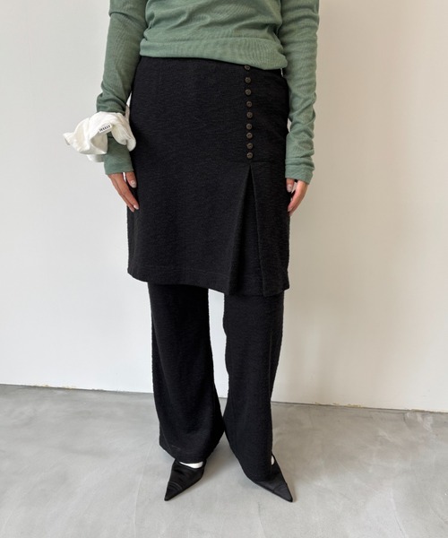 FUULLY STUDIO（フーリィーステューディオ）の「ジャガードフレアパンツ（その他パンツ・レディース・アイボリー/ブラック・FREE）」の18枚目の写真