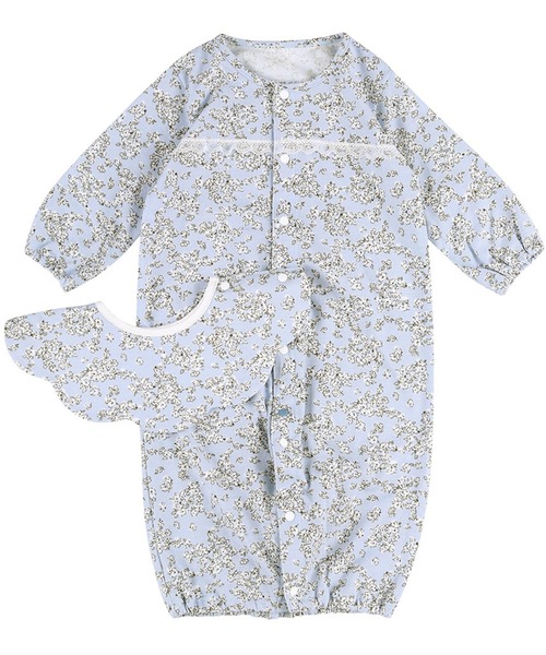 WACOAL KIDS BABY(ワコールキッズベイビー)の「ワコールベビー プレオール 長袖 スタイ付き(ベビーパジャマ/スリーパー・キッズ・イエロー/ブルー・50-70/70-80)」の1枚目の写真