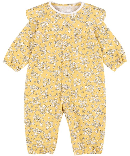 WACOAL KIDS BABY(ワコールキッズベイビー)の「ワコールベビー プレオール 長袖 スタイ付き(ベビーパジャマ/スリーパー・キッズ・イエロー/ブルー・50-70/70-80)」の9枚目の写真