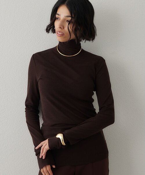 Whim Gazette（ウィムガゼット）の「ウール混カットタートルプルオーバー（Tシャツ/カットソー・レディース・ブラウン/グレー/ブラック・FREE）」の3枚目の写真