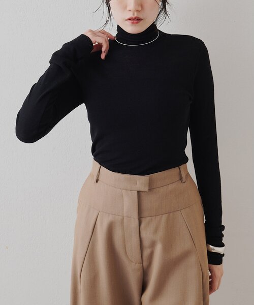 Whim Gazette（ウィムガゼット）の「ウール混カットタートルプルオーバー（Tシャツ/カットソー・レディース・ブラウン/グレー/ブラック・FREE）」の16枚目の写真