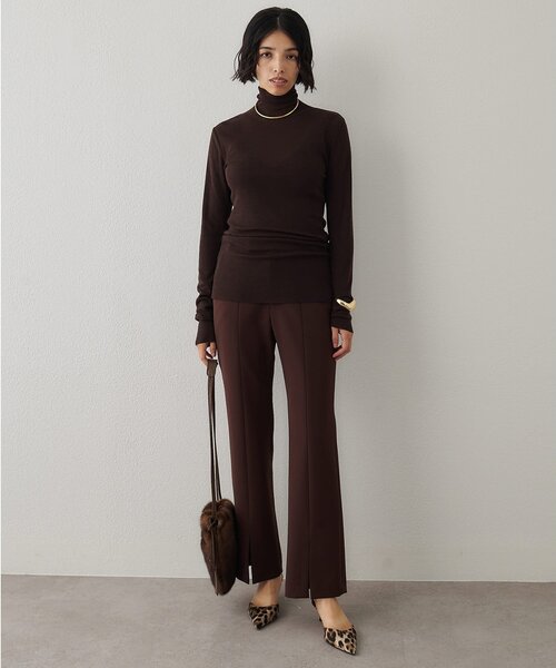 Whim Gazette（ウィムガゼット）の「ウール混カットタートルプルオーバー（Tシャツ/カットソー・レディース・ブラウン/グレー/ブラック・FREE）」の5枚目の写真