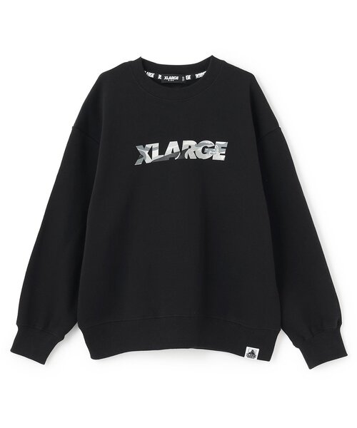 XLARGE KIDS(エクストララージキッズ)の「【人気商品再入荷】【直営店で取り扱い無し】迷彩ロゴトレーナー(スウェット・キッズ・ブラック/ライトグリーン・140cm/100cm/130cm/120cm/110cm)」の1枚目の写真