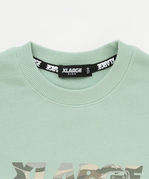 XLARGE KIDS(エクストララージキッズ)の「【人気商品再入荷】【直営店で取り扱い無し】迷彩ロゴトレーナー(スウェット・キッズ・ブラック/ライトグリーン・140cm/100cm/130cm/120cm/110cm)」の4枚目の写真