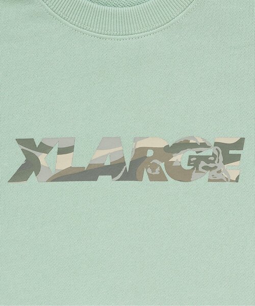 XLARGE KIDS(エクストララージキッズ)の「【人気商品再入荷】【直営店で取り扱い無し】迷彩ロゴトレーナー(スウェット・キッズ・ブラック/ライトグリーン・140cm/100cm/130cm/120cm/110cm)」の5枚目の写真