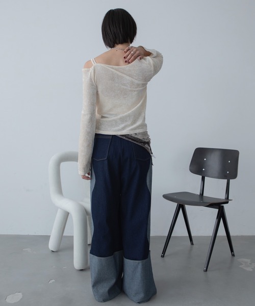 VACANCY(ヴァカンシー)の「アシメドロストマットシアートップス(Tシャツ/カットソー・レディース・ブラウン/チャコールグレー/アイボリー・FREE)」の22枚目の写真