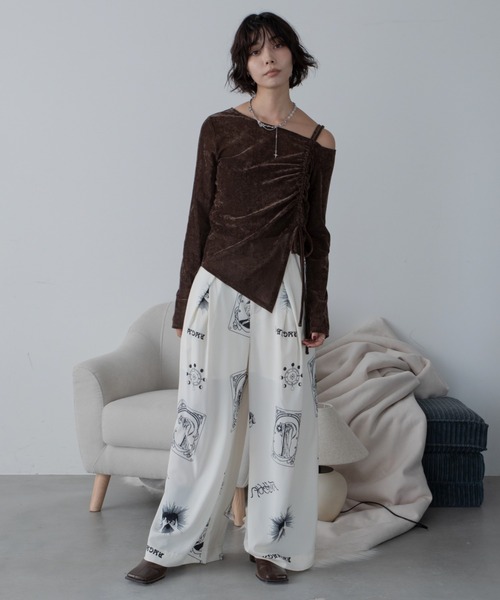 VACANCY(ヴァカンシー)の「アシメドロストマットシアートップス(Tシャツ/カットソー・レディース・ブラウン/チャコールグレー/アイボリー・FREE)」の7枚目の写真