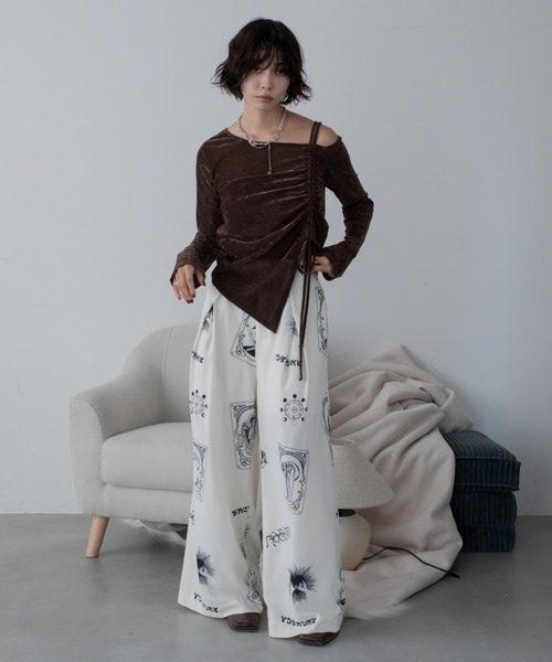 VACANCY(ヴァカンシー)の「アシメドロストマットシアートップス(Tシャツ/カットソー・レディース・ブラウン/チャコールグレー/アイボリー・FREE)」の6枚目の写真