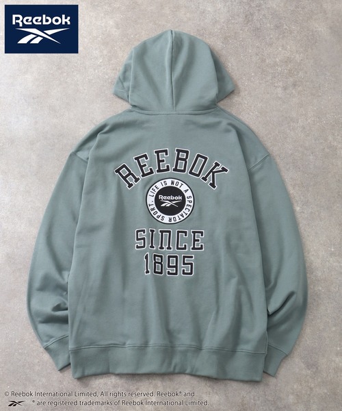 Reebok（リーボック）の「【Reebok/リーボック】裏毛 グラフィック スウェット プルオーバーパーカー（パーカー・メンズ・ブラウン/グリーン系/ブラック/アッシュグレー・M/L/LL）」の4枚目の写真