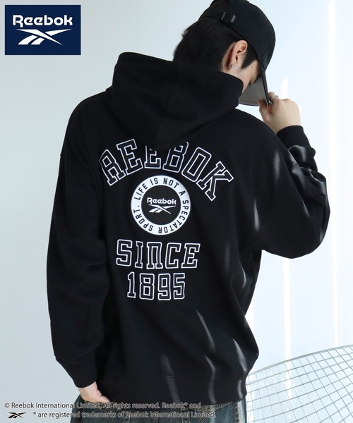 Reebok（リーボック）の「【Reebok/リーボック】裏毛 グラフィック スウェット プルオーバーパーカー（パーカー・メンズ・ブラウン/グリーン系/ブラック/アッシュグレー・M/L/LL）」の10枚目の写真