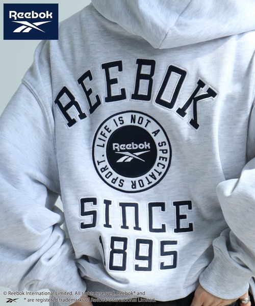 Reebok（リーボック）の「【Reebok/リーボック】裏毛 グラフィック スウェット プルオーバーパーカー（パーカー・メンズ・ブラウン/グリーン系/ブラック/アッシュグレー・M/L/LL）」の7枚目の写真