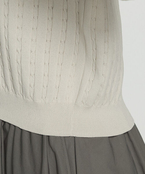 COMME CA（コムサ）の「コットンダルストレッチ ケーブルプルオーバー（ニット/セーター・レディース・キナリ/グレー/ブルー・11号/9号）」の11枚目の写真