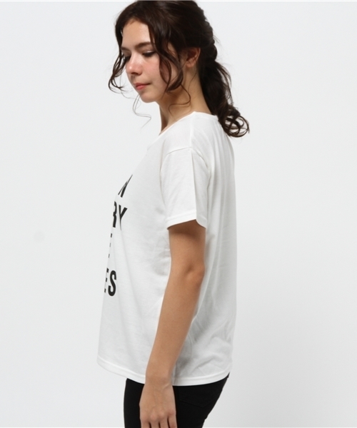 OUTLET(アウトレット)の「【Discoat】ロゴプリントT(Tシャツ/カットソー・レディース・杢グレー/オフホワイト・MEDIUM/LARGE)」の4枚目の写真