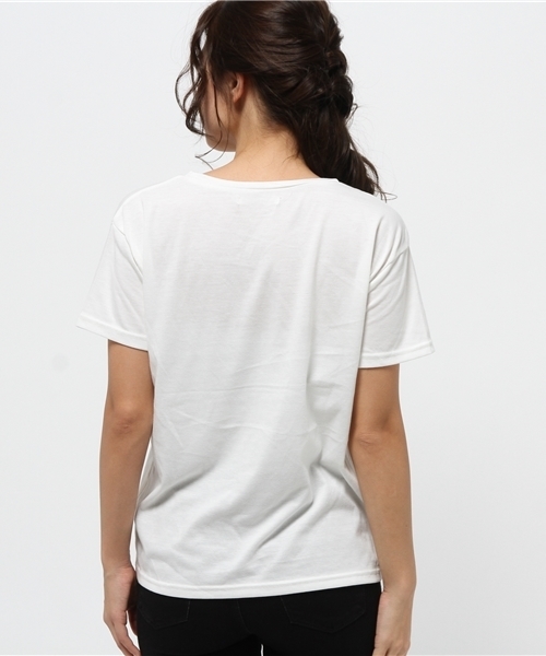 OUTLET(アウトレット)の「【Discoat】ロゴプリントT(Tシャツ/カットソー・レディース・杢グレー/オフホワイト・MEDIUM/LARGE)」の5枚目の写真