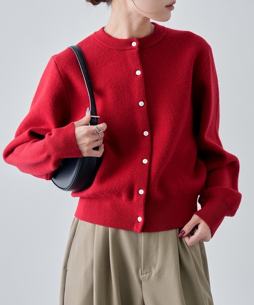 NOGLE（ノグル）の「【NOGLE/ノグル】コンパクトカーディガン（カーディガン/ボレロ・レディース・ブラック/アイボリー/チャコール/ネイビー/ピンク/レッド/ブルー・FREE）」の7枚目の写真