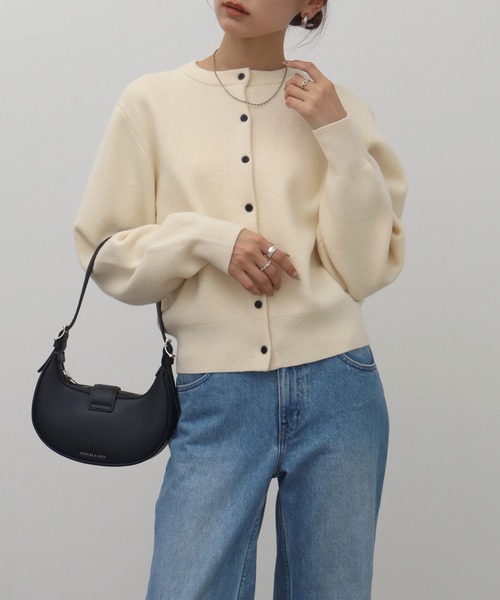 NOGLE（ノグル）の「【NOGLE/ノグル】コンパクトカーディガン（カーディガン/ボレロ・レディース・ブラック/アイボリー/チャコール/ネイビー/ピンク/レッド/ブルー・FREE）」の22枚目の写真