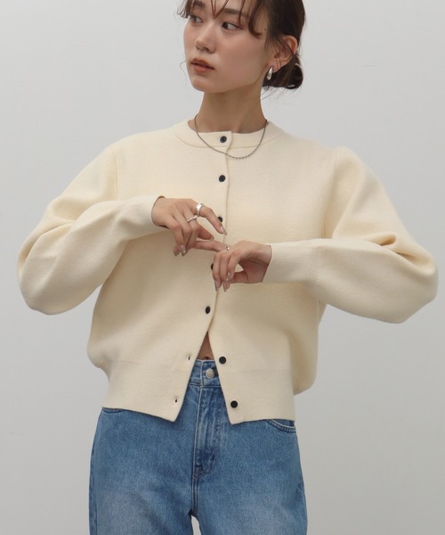 NOGLE（ノグル）の「【NOGLE/ノグル】コンパクトカーディガン（カーディガン/ボレロ・レディース・ブラック/アイボリー/チャコール/ネイビー/ピンク/レッド/ブルー・FREE）」の18枚目の写真