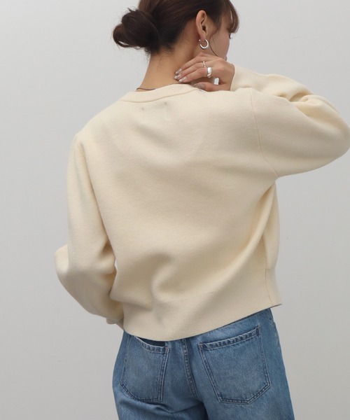 NOGLE（ノグル）の「【NOGLE/ノグル】コンパクトカーディガン（カーディガン/ボレロ・レディース・ブラック/アイボリー/チャコール/ネイビー/ピンク/レッド/ブルー・FREE）」の20枚目の写真