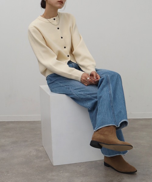 NOGLE（ノグル）の「【NOGLE/ノグル】コンパクトカーディガン（カーディガン/ボレロ・レディース・ブラック/アイボリー/チャコール/ネイビー/ピンク/レッド/ブルー・FREE）」の21枚目の写真