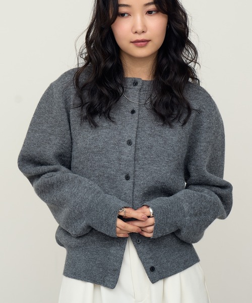 NOGLE（ノグル）の「【NOGLE/ノグル】コンパクトカーディガン（カーディガン/ボレロ・レディース・ブラック/アイボリー/チャコール/ネイビー/ピンク/レッド/ブルー・FREE）」の8枚目の写真