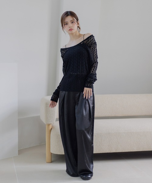 Dita Muaj.（ディータムアージュ）の「サテンタックワイドパンツ（その他パンツ・レディース・ブラック・FREE）」の2枚目の写真