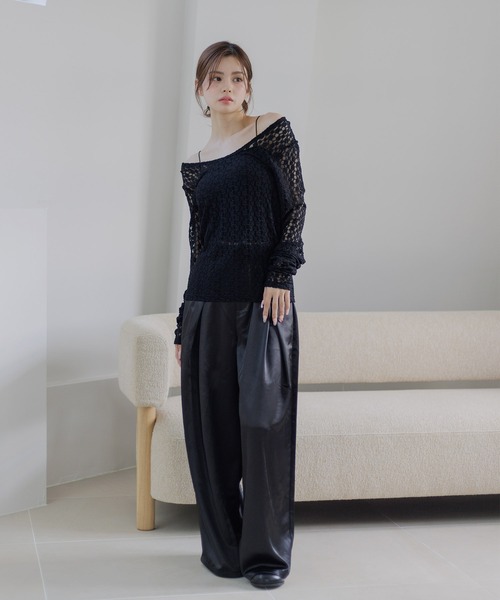Dita Muaj.（ディータムアージュ）の「サテンタックワイドパンツ（その他パンツ・レディース・ブラック・FREE）」の6枚目の写真