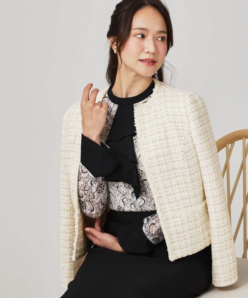 セール】【日本製／セットアップ可】ファンシーツィードのショート丈