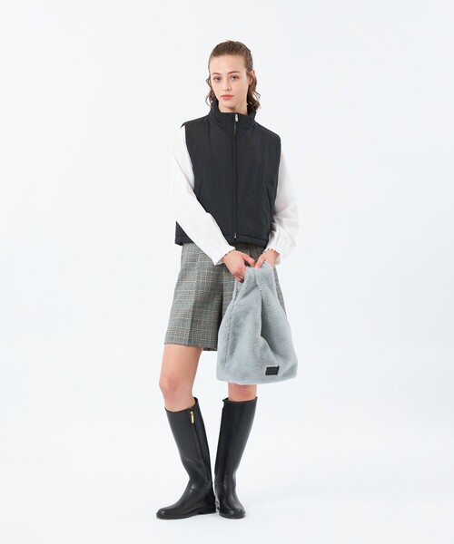 MACKINTOSH PHILOSOPHY（ﾏｯｷﾝﾄｯｼｭ ﾌｨﾛｿﾌｨｰ）の「スタンドカラーパデットベスト（ベスト・レディース・ベージュ/ブラック・38）」の7枚目の写真