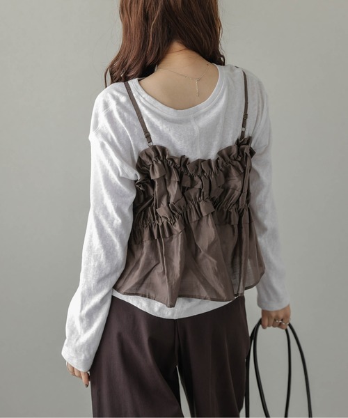セール】フリルビスチェ＆シルキーブラウス（シャツ/ブラウス