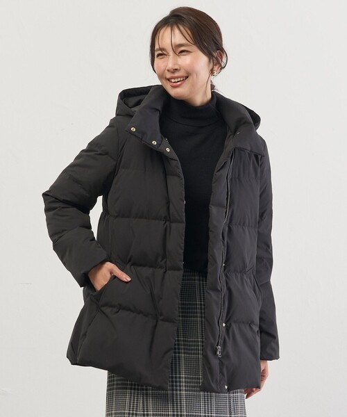 J.PRESS Ladies（J.プレス レディス）の「【洗える・2way】タフタダウン ミドル丈 コート（ダウンジャケット/コート・レディース・ブラウン系/グレー系/アイボリー系/ブラック系・S/XS）」の2枚目の写真