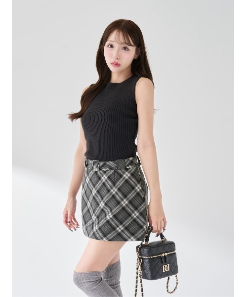 新品タグ付 ダーリッチ ドッキングミドルウエストニットミニワンピース フリー ドッキングミドルウエストニットミニワンピース（ワンピース