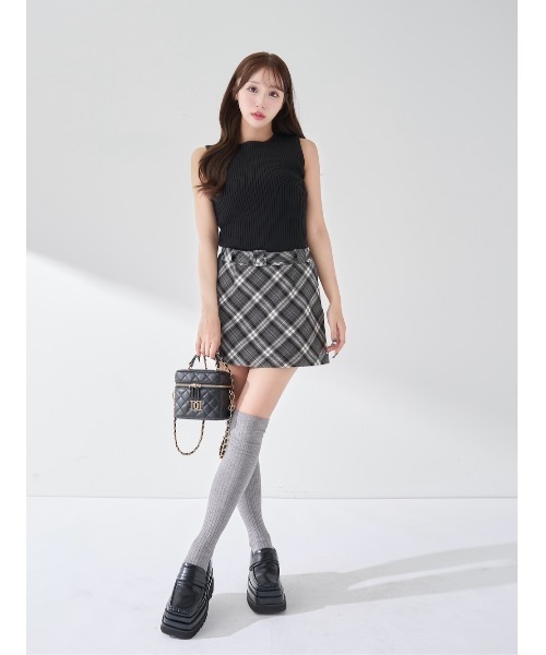 ドッキングミドルウエストニットミニワンピース（ワンピース）｜Darich