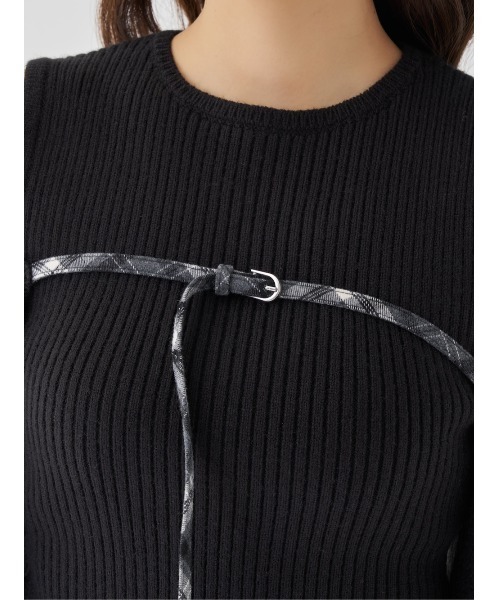 新品タグ付 ダーリッチ ドッキングミドルウエストニットミニワンピース フリー ドッキングミドルウエストニットミニワンピース（ワンピース