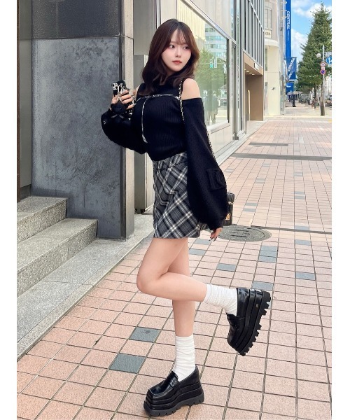 ドッキングミドルウエストニットミニワンピース（ワンピース）｜Darich