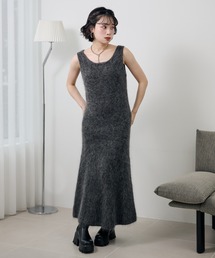mohair sleeveless long dress /モヘアノースリーブロングドレス