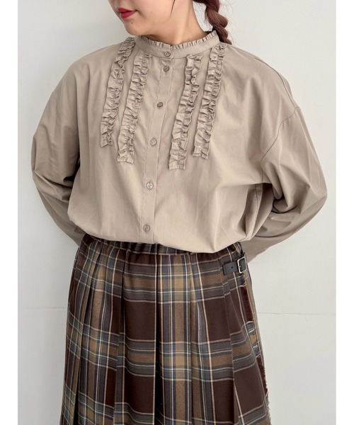 SM2（エスエムツー）の「フリルブラウス（シャツ/ブラウス・レディース・オフホワイト/ベージュ/チャコールグレー・F）」の3枚目の写真